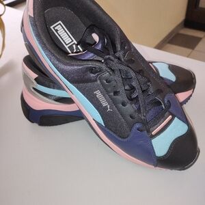 Puma Women's Black, Pink, and Blue Athletic Shoes